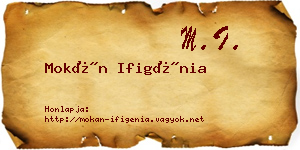 Mokán Ifigénia névjegykártya